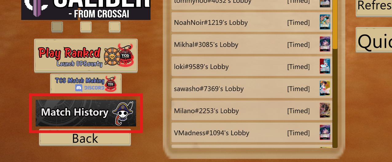 DOC0 - Match history en simulador